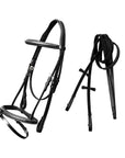 ExionPro Twin Designer Fancy Stitched English Snaffle Bridle with Reins