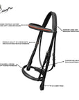 ExionPro Net Braided Browband & Dressage Bridle with Web Reins