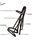 ExionPro Brass Clincher Studded Bridle With Flash and Reins