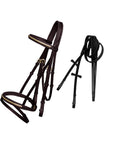 ExionPro Brass Clincher Studded Bridle With Flash and Reins