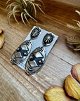 Sterling Silver Dangle Earrings – Native Made by Leander & Rhonda Largo, USA