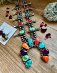 Multi Stone Squash blossom with matching earrings