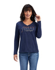 REAL Chest Logo LS Tee-Navy Heather