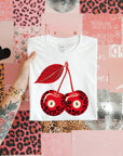 Leopard Cherries TEE or CREWNECK