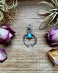 Naja Pendant with Golden Hill Turquoise – Sterling Silver – Native Made by KB – Fits 8mm