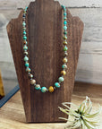 24-Inch Graduated Turquoise Necklace with Sterling Silver Saucers – One-of-a-Kind