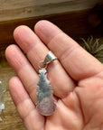 Teardrop Pendant with Kingman Turquoise – Option 2 – Sterling Silver – Native Made by SF – Fits 5mm