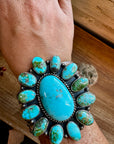 Cuff - Sterling silver Cuff Bracelet with Sonoran turquoise