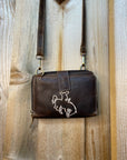 Bucking Horse Rustic Leather All Tooled Leather Crossbody