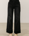 The Emaline Wide Leg Jean in Black