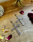 Cross earrings with 6 mm sterling silvers pearls