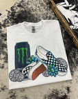 Turquoise & Monster TEE or CREWNECK