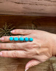 Adjustable 5-Stone Kingman Turquoise Pointer Ring – Made in USA