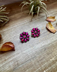 Cluster Earrings – Pink Opal & Sterling Silver