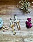 Antler Cross Pendant On Silver Brass