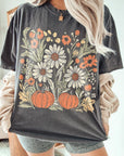 Floral pumpkin comfort color tee