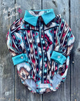 Shea Baby Aztec Pearl Snap Onesie