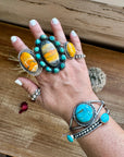 Sterling silver bangle Bracelet with kingman turquoise