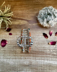 Smaller Orange and Turquoise magnesite beads Hair Clips