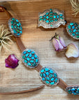 Turquoise Concho Belt – Sterling Silver – Native Made DM – One of a Kind