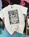 Zebra Skelly Hand TEE or CREWNECK