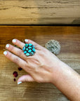 Round ring- size 6.5 - Sonoran Gold turquoise ring and sterling silver