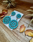 Big Cluster Dangle Earrings – Sleeping Beauty Turquoise & Sterling Silver