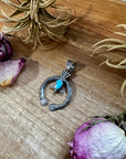 Naja Pendant with Golden Hill Turquoise – Sterling Silver – Native Made by KB – Fits 8mm