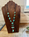 Royston turquoise necklace lariat and earrings set