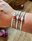 White Buffalo or Red Spiny Cuff Bracelet – Sterling Silver