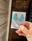 Kingman Turquoise Earrings – Sterling Silver – Handmade by Donovan Nez, Navajo Artist