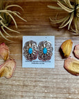 Rectangle Concho Earrings – Kingman Turquoise, Sterling Silver