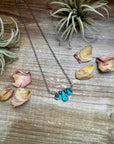 16 inch Blue turquoise and sterling silver pearl