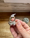 Cluster Ring- Adjustable - Pink opal and sterling silver