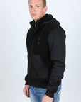 Mens Fur Lined Sherpa Hooded Jacket - Black