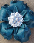 Turquoise Gardenia Leather Flowers - 1" Crystal Conchos - Options