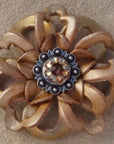 Gold Lotus Leather Flowers - 1" Crystal Conchos - Options