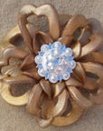 Gold Lotus Leather Flowers - 1" Crystal Conchos - Options