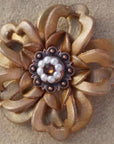 Gold Lotus Leather Flowers - 1" Crystal Conchos - Options