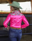 FLORAL & FUCHSIA SPARKLE PERFORMANCE RODEO SHIRT