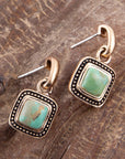 Flourish Blue Turquoise Golden Drop Earrings