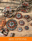 Copper Fire Opal - Teal - AB Crystal Conchos Sizes from 1"-3" and Buckles