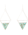 Trapeze Blue Turquoise and Sterling Silver Earrings