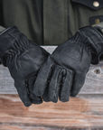 Fleece-Lined Water Resistant Black Cowhide Driver Gloves