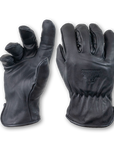 Fleece-Lined Water Resistant Black Cowhide Driver Gloves