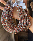 14-Inch Sterling Silver Torpedo & Spiny Oyster Heishi Choker