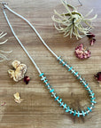 26 inch long blue disk turquoise necklace