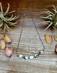 15-Inch Lemon Turquoise & Sterling Saucer Pearl Necklace on Paperclip Chain