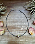14-Inch Sterling Silver Pearl & Mojave Bead Choker
