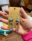 None polish turquoise dangle earrings rectangle